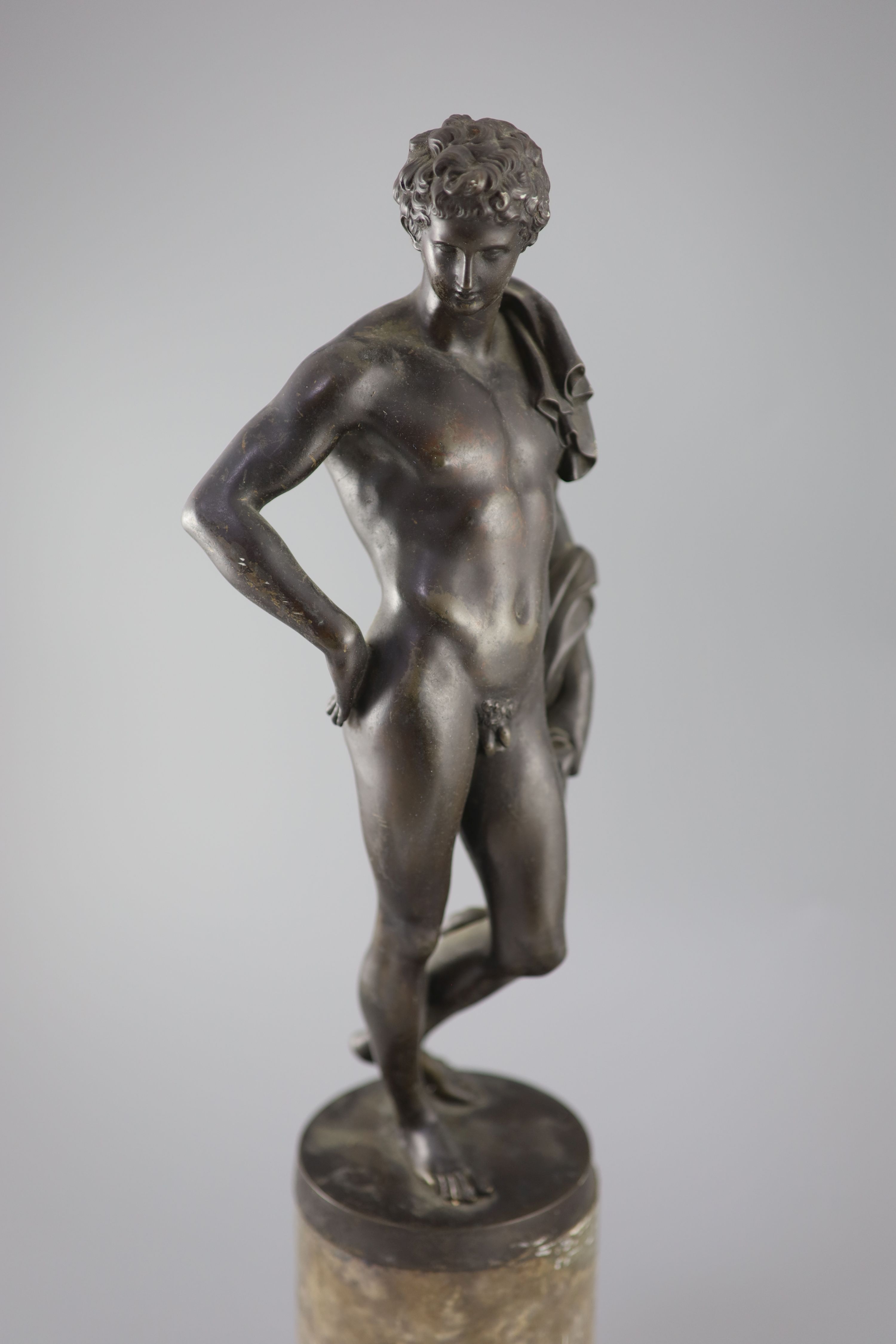 After the Antique, a bronze figure of Apollo?, 19th century, 22.25in.